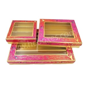 Caja de cartón para dulces con logotipo personalizado, embalaje con tapa de ventana transparente, caja de papel para postres de la India a precio barato - Product Image 5