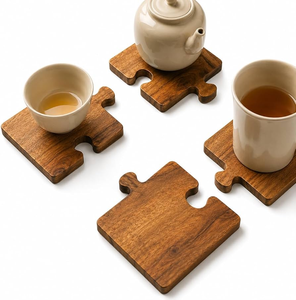 Sous-verres en bois personnalisés, nouveaux sous-verres en bois à prix avantageux, décoration de table, tapis et supports. - Product Image 4