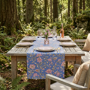 Customizable Floral Printed <b>Table</b> Cover with Frill and Piping Border Options for Home Use - Product Image 2