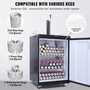 Dispenser Birra a Spillatura Singola con Cilindro CO2, Vassoio Raccogligocce e Controllo Temperatura 0-10°C per Feste, Kegerator Birra da 5L - Product Image 4