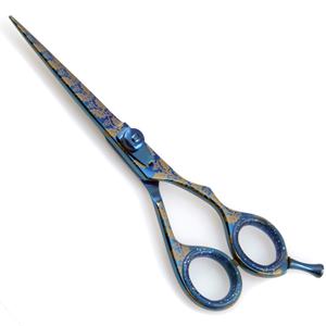 KOUNAIN-Ciseaux professionnels bleus en acier inoxydable de 5.5 pouces pour barbiers et coiffeurs - Product Image 1