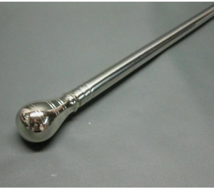 Canne décorative en acier inoxydable plaqué argent, style artisanal, avec poignée en métal poli, pour la décoration intérieure - Product Image 3