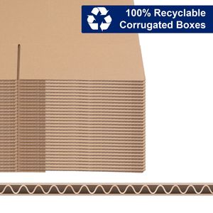 Paquete de 50 Cajas de Cartón Corrugado de 10x8x6 Pulgadas, 3mm de Grosor, Papel Kraft Desechable con Asas - Product Image 3