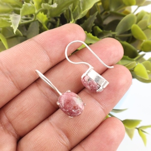 Pendientes de Rodonita Negra 2026, Joyería para Mujer y Niña, en Plata de Ley 925 - Product Image 1