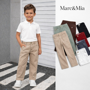 Pantalons <span class=keywords><strong>chino</strong></span> pour garçons sur mesure, coupe droite, pantalons en coton pour enfants, OEM ODM, étiquette privée, vente en gros, fournisseur de pantalons pour enfants - Product Image 1