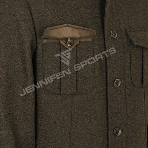 Veste en laine 100% pour la chasse en plein air, le camping et l'hiver, multi-poches, tactique, pour homme, avec fermeture à boutons - Product Image 3