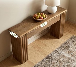 Console en bois massif, design scandinave moderne, faite à la main, pour entrée, couloir, salle à manger, rangement, salon, avec base sur pieds - Product Image 5