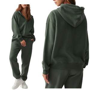 Sudadera con capucha extragrande para mujer, con cremallera, de forro polar, con logo personalizado, de algodón y poliéster, estilo casual urbano, al por mayor, OEM - Product Image 1