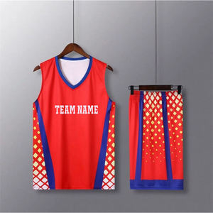 Conjunto de Uniforme de Baloncesto Rojo Personalizado, Nombre del Equipo, Número del Jugador, Jersey y Pantalones Cortos Impresos, Ropa Deportiva 100% Poliéster, Transpirable, de Secado Rápido - Product Image 5