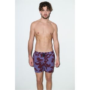 กางเกงชายหาดแบบ unisex สีม่วงลายพราง มีเชือกผูก แห้งเร็ว ผลิตจากโพลีเอสเตอร์ถักทอ เป็นมิตรกับสิ่งแวดล้อม ยืดได้สี่ทิศทาง - Product Image 5