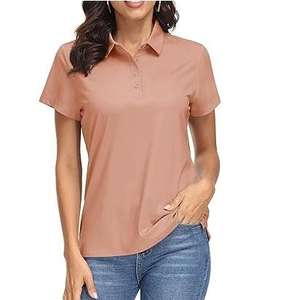 Polo de golf pour femme, coupe ajustée, manches courtes, 100% coton, col en V, haute qualité, prix avantageux, personnalisable avec logo. - Product Image 1