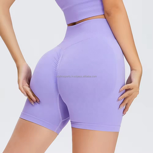 Short de sport d'été de haute qualité pour femmes Jogger en nylon personnalisé Tie Dye avec short de motard doux Logo Decor taille haute entraînement Yoga - Product Image 4