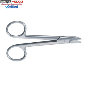 Ciseaux courbés Beebee Crown 4,25 / 10,5 CM à une face dentelée, instrument chirurgical manuel pour la coupe des tissus en clinique - Product Image 4