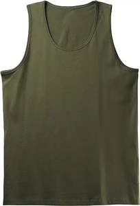 <b>Men</b> Plain Cotton Tank Top O-Neck Solid Color Casual Wear Gym Bodybuilding <b>Vest</b> <b>White</b> with Black Trim - Product Image 5