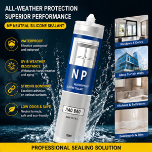 Colle silicone neutre pour étanchéité des joints <span class=keywords><strong>de</strong></span> baignoire, toilettes, douche et murs <span class=keywords><strong>de</strong></span> construction - Product Image 1