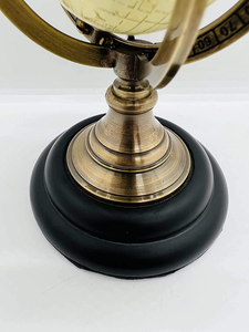 Globe terrestre rotatif en laiton antique, ornement décoratif de table avec support méridien pour la décoration de la maison, du bureau ou de la bibliothèque - Product Image 3