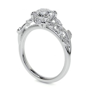 Anillo de Moissanita de Corte Brillante de Lujo, Plata de Ley 925, Chapado en Oro Blanco, Anillo de Compromiso, Boda, Aniversario, Promesa, Regalo - Product Image 2
