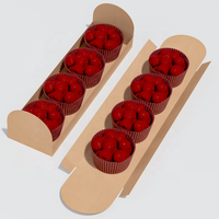 Boîte à emporter pour boulangerie en kraft écologique de qualité alimentaire avec insert recyclable et biodégradable pour l'emballage de cupcakes et de desserts