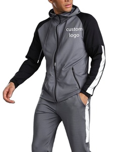 Chándal de gimnasio de equipo estampado ajustado a la moda para hombre, ropa deportiva, ropa de sudor, chándal deportivo en blanco de dos piezas para hombre - Product Image 2