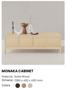 Minimalist Solid Wood Living Room <b>Cabinet</b> with 4 Flat Panel Doors Modern Storage Furniture for Home Decor - Product Image 6