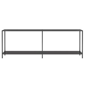Grande table console en verre trempé noir et acier thermolaqué - Product Image 3