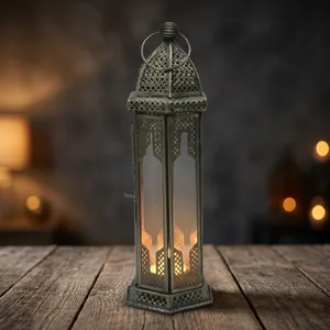 <b>Moroccan</b> Style Metal Hexagon Lantern Home <b>Decoration</b> Durable Outdoor Indoor Use - Product Image 4