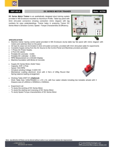 KITEK KMT-01 DC Series Electric Motor <b>Trainer</b> with Aluminium & <b>ABS</b> Plastic Construction - Product Image 3