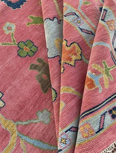 พรมทอมือแบบกันลื่น ซักได้ สีชมพู ลายอูชัก สไตล์ตุรกีคลาสสิก สีพื้น ทำจากขนสัตว์ ด้านหลังเป็นยางลาเท็กซ์ ขนสั้น เหมาะสำหรับปูพื้นบ้าน - Product Image 3