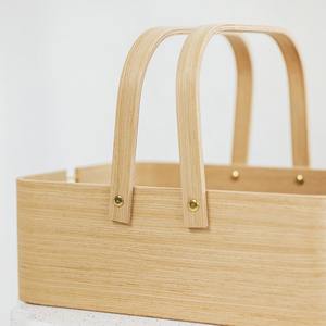 Panier de rangement en bois fait main, écologique et personnalisable, avec poignées, pour fruits et légumes, design moderne et décoratif - Product Image 2