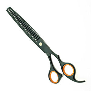Ciseaux de coiffure professionnels pour effiler les cheveux, en acier inoxydable 440C, à pointe arrondie, pour texturiser, pour droitiers, 28 dents, ergonomiques - Product Image 6