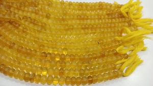 Cuentas Redondas de Ópalo Amarillo Natural de 8 mm con Acabado Liso, Vendidas por Hilo de 8 Pulgadas de Largo, Provenientes de Rajasthan, para la Fabricación de Joyas - Product Image 4