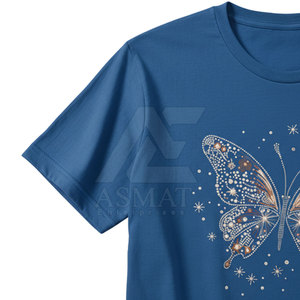 Custom Color Women Summer <b>Sparkly</b> Rhinestone T Shirt Soft Breathable Cotton Daily Casual Tee - Product Image 5