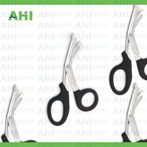Ciseaux médicaux noirs AHI pour traumatismes, ciseaux EMT en acier inoxydable, coupe de pansements, secours d'urgence, paramédical - Product Image 4