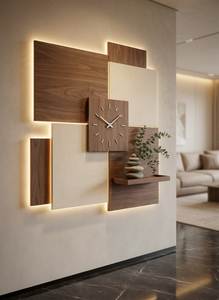 Support mural en bois pour plantes, étagère décorative suspendue en forme d'arc, décoration intérieure - Product Image 3