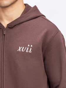 Sweat à capuche unisexe marron 100% coton 300 grammes Hiver Logo avant Prix compétitif sur le marché - Product Image 2