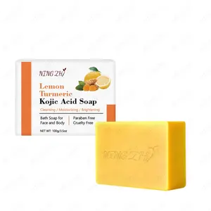 Private Label Vegan Face Body Care Wash Skin Whitening Lemon Turmeric Kojic Acid Soap For Men And Women