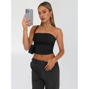 Ensemble 3 pièces personnalisé pour femme 2025 : Haut court bandeau sans bretelles et dos nu en maille respirante pour l'été - Product Image 3