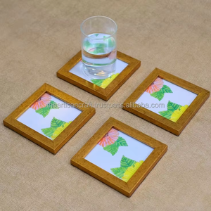 Handcrafted Classic Wooden Coaster Set Storage <b>Box</b> Natural Wood Eco-Friendly <b>Coffee</b> <b>Table</b> Dining <b>Table</b> Office Elegant Home - Product Image 5