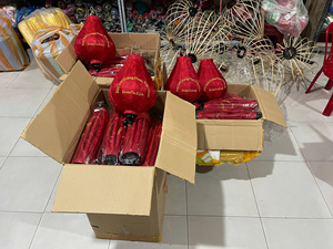 Lanternes en soie jacquard, lanternes en bambou, éclairage décoratif pour jardin, patio, mariage, lanternes en soie du Vietnam - Product Image 5