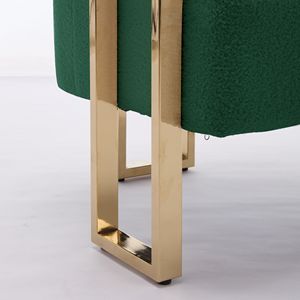 Sedia Laterale Moderna TS con Gambe in Metallo Dorato, Sedia Decorativa per Soggiorno Senza Ruote, per Area Trucco o Sala d'Attesa - Product Image 6