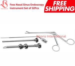 BISONS – Ensemble d'instruments chirurgicaux manuels en acier inoxydable FESS ENT, 32 pièces, pour endoscopie nasale et sinusoïdale - Product Image 3
