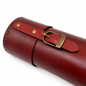 Porte-documents cylindrique en cuir fait main Conifer avec boucle de ceinture, pour cartes, œuvres d'art, rangement de voyage, modèle 5r5688 - Product Image 1