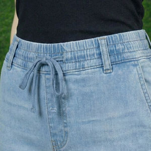 Jeans Cargo de Mujer, Cintura Media, Corte Recto, Felpa, Alta Calidad, Bolsillos Laterales, Cierre con Cordón, 100% Algodón, Transpirables, Secado Rápido - Product Image 4