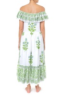 2020 nouveau printemps bohème Floral coton inde main bloc imprimé Maxi robe pour les femmes taille naturelle vêtements de plage de fête