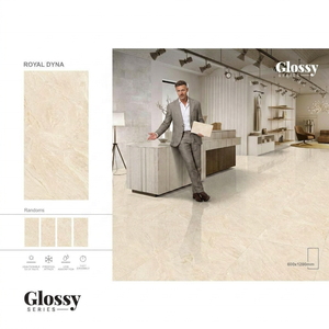 600x1200mm Venezuela Crema Carreaux de porcelaine vitrifiés brillants GVT PGVT Dalles de céramique aspect marbre pour sol et mur - Product Image 6