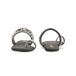 Sandales à talon noires pour femmes Fancy EC0220 Chappal - Product Image 2