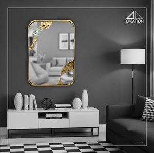 <b>Large</b> Stainless Steel PVD Coated Art Decor <b>Frame</b> Mirror Bathroom Vanity Anti-Fog Eco-Friendly Unbreakable Wedding Wall Accent - Product Image 3