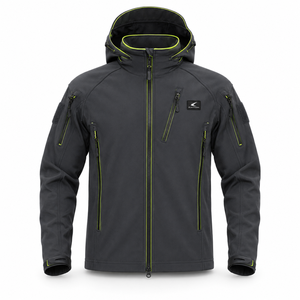 Custom Wholesale Men's Hooded Waterproof 10,000mm Breathable Rip-Stop Softshell Ski Jacket Zipper Front Logo Adult Outdoor Wear - Product Image 1