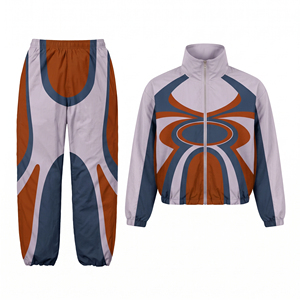 Ensemble de survêtement pour homme avec imprimé graphique audacieux, veste zippée intégrale et pantalon de jogging, vêtements de sport décontractés - Product Image 4