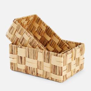 Panier de rangement miniature en jacinthe d'eau, design tressé ouvert, panier à linge, petits paniers, prix abordable - Product Image 3